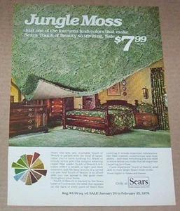 1978 advertising - Sears Touch Beauty jungle moss Carpet home carpeting PRINT AD - Picture 1 of 1