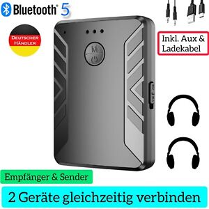 Bluetooth 5.0 Transmitter Empfänger Sender 3in1 Aux Audio Adapter TV Kopfhörer