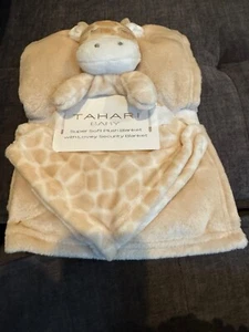 Tahari Bebé Jirafa Manta de Seguridad Lovey Set Bronceado Vellón Felpa Suave Infantil Nuevo - Imagen 1 de 1