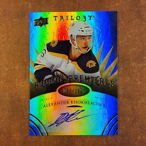 3-01-19 mx . 2014-15 trilogy #148 alexander khokhlachev rookie autograph /399