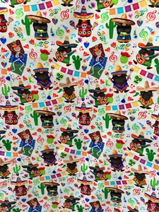 "Gnombre"Cinco De Mayo Fabric Sold By Yard, 44 inch wide, for sheets crafts - Picture 1 of 4