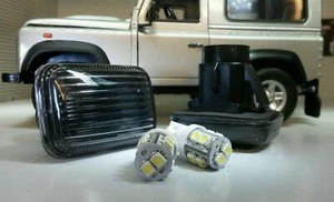 Land Rover Defender LED Smoked Clear Wing Indicator Repeater Lights Set PRC9916 - Picture 1 of 6