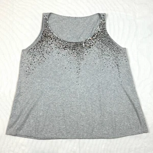 EILEEN FISHER Damen Tanktop Übergröße 1X 2X Bio-Baumwolle Kaschmir Pailletten - Bild 1 von 8