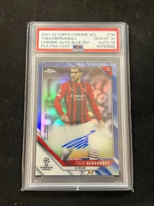 Theo Hernandez 2021-22 Topps Chrome UCC Base Auto Blue Refractor /150 PSA 10 - Picture 1 of 2