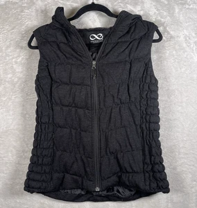 Be by Blanc Noir Hooded Puffer Vest Women's Med. Black Athleisure Comfort Sport - Picture 1 of 7