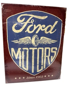 Ford Motors Since 1903 Tin Sign wall decor 12.5" x 16" Made in USA - Picture 1 of 4