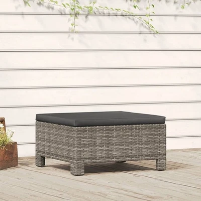 Footrest Grey Poly rattan, Powder-Coated Steel - Image 1 of 4