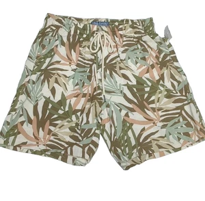 NEW Free Planet Linen  Shorts Men Medium Botanical Earth Tones Linen Blend M - Picture 1 of 9