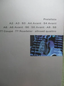 Lista de precios Audi A2 A3+S3,A4 Avant+S4,A6+Avant,S6,A8,S8,TT+roadster+allroad - Imagen 1 de 5