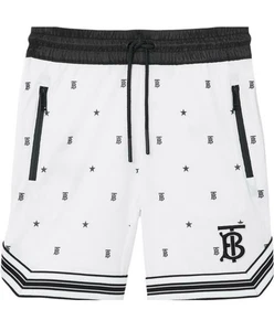 Pantaloncini a rete Burberry bambino Dafydd TB stampa stelle taglia 10 anni - Foto 1 di 4