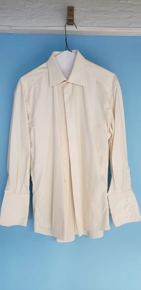 Camisa de Vestir Ermenegildo Zegna Para Hombres LS Cáscara de Huevo 15.5 39 Hecha en España Foto 1 de 4