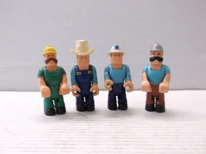 4 Vntge Fisher Price Husky Helpers 3 1/2" Farmer, Medic, Lineman & Construction - Picture 1 of 9