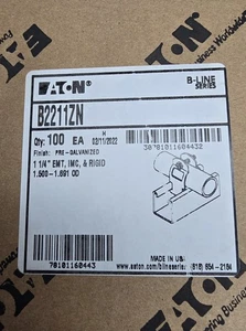 Eaton B-Line B2211ZN, Strut Pipe/Conduit Clamp, 1 1/4 Multi-Grip Clamp, 100qty. - Picture 1 of 3