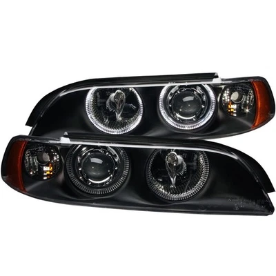 ANZO Projector Headlights w/ Halo Black for 1997-2001 BMW 5 Series Foto 1 de 4