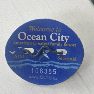 2010 Ocean City New Jersey Seasonal Beach Tag Badge - Picture 1 of 2