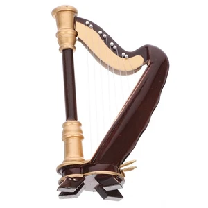 Harp Ornaments Storage Box Wooden Model Harp Ornaments Harp Miniature Harp Model - Picture 1 of 12