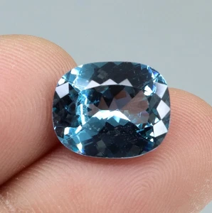 Cojín corte 9,50 Cts. Piedra preciosa suelta fina aguamarina natural impecable 13X11 mm. - Imagen 1 de 6