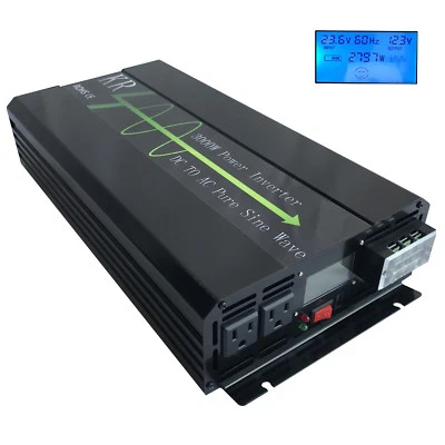 3000W Pure Sine Wave Power Inverter 12V/24V/48V DC to 110V AC for Car/Home Solar - Image 1 of 4