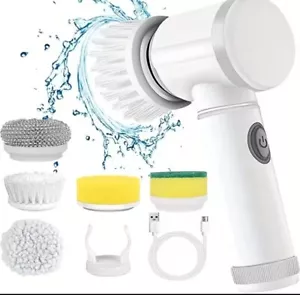 Electric Spin Scrubber with 5 Brush Heads – 5-in-1 Power Cleaning Tool - Picture 1 of 8