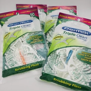 4x DenTek Triple Clean Scheuerseide Picks mit Fluorid 90 Stück Packungen Neuwertig - Bild 1 von 4