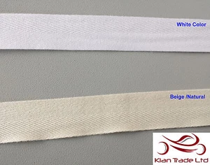50MM (2"inch) wide white,Natural Cotton Webbing Apron herringbone Bunting Tape - Picture 1 of 1