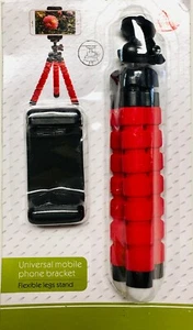 Tripod Stand Mount Flexible Mini Octopus Wraps For Gopro Camera Phone, Red. - Picture 1 of 8
