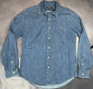 Polo Ralph Lauren Slim Fit Button up Jeans Shirt size L - Picture 1 of 5