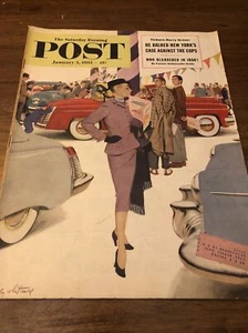 VTG The Saturday Evening Post 1952 Retro Ads Fashion Glam Articles GOVT NY Fun - Picture 1 of 19