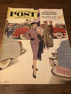 VTG The Saturday Evening Post 1952 Retro Ads Fashion Glam Articles GOVT NY Fun Foto 1 de 4
