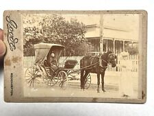 Antique Australian Cabinet Card Photo Horse Drawn Carriage. H. Goode Rockhampton