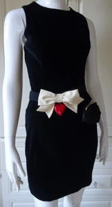 MOSCHINO CHEAP and CHIC NOVELTY VELVET KISS LOCK PURSE DRESS 42 UK 8/10 - Picture 1 of 22