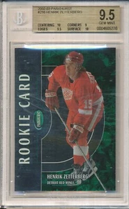 2002/03 PARKHURST RC 437/500 HENRIK ZETTERBERG #216 BECKETT GRADO 9,5 - Foto 1 di 2