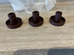 Ib Laursen Brown Candle Holder for Narrow Taper Candle 13mm 1.3cm Pack of 3 New - Picture 1 of 6