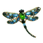 Rhinestone Brooch Elegant Dragonfly Shape Party For Women Ename Vintage Jewelry