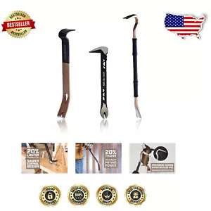 Versatile Nail Puller and Wrecking Bar Set - High-Carbon Steel, Limited Lifetime - Picture 1 of 11