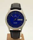 Vintage Omega Seamaster Blue Pie Pan 1425 Day and Date Steel Mens Swiss Quartz