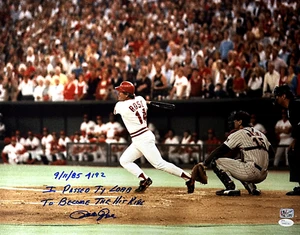 Pete Rose Signed 16x20 Photo JSA & Pete Rose Exclusive Hologram Become Hit King - Picture 1 of 2