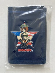 HOOK UPS SKATEBOARD WALLET AMERICAN MILITARY ARMY SOLDIER GIRL VTG 90S Y2K SKATE - Picture 1 of 2