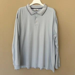 Coolibar Men’s XL Long Sleeve Vented Back Polo Shirt UPF 50 Sun Protection Blue - Picture 1 of 12