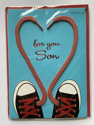 Papyrus Valentine’s Day Card - “For you son” shoelaces - Image 1 of 2