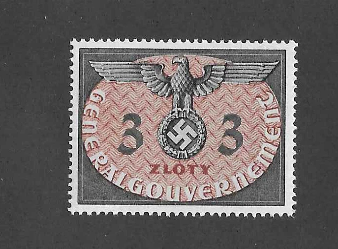 Sello MNH 3ZL ScN014 1940 emisión Tercer Reich Alemania Polonia Ocupada Segunda Guerra Mundial Foto 1 de 1