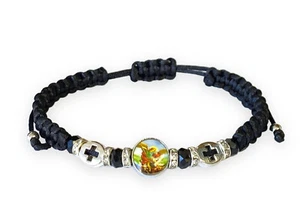 St Michael Archangel Black Women's Men's Adjustable Bracelet San Miguel Pulsera - Picture 1 of 1