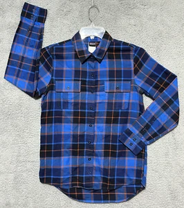 Patagonia Shirt Blue Plaid Organic Cotton Hiking Outdoors Granola Gorpcore Sz 4 - Picture 1 of 8