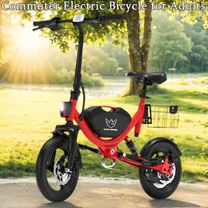 14" Commuting Electric Bicycle 330LBS Load 715W Peak Motor Folding Ebike 22MPH - Picture 1 of 19