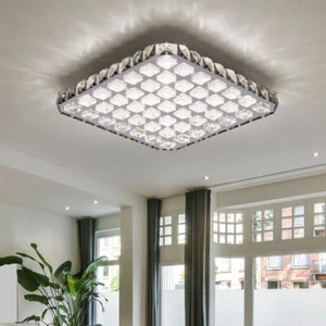 Plafoniera Lampada di Cristallo Quadrati LED Lampada da Soggiorno L 39 CM - Foto 1 di 5