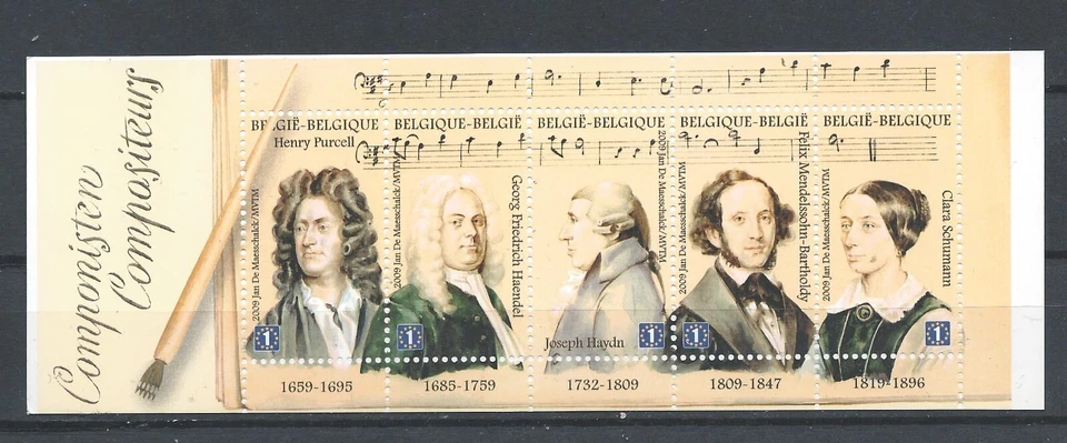 BELGIUM 2009 music composers  mnh** boekje 102 - Image 1 of 1