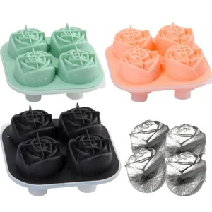 Cubo de hielo grande de silicona rosa para hacer flores bandeja esfera molde barra whisky cócteles - Imagen 1 de 15