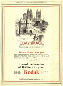 1927 Reklame KODAK Kameras & Film Vintage Original YORK MINSTER Print Ad 741/36 - Bild 1 von 1