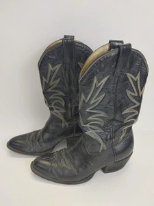 Montana Cowboy Western Stiefel Herren Größe 10 D Schwarz Vintage - Bild 1 von 22