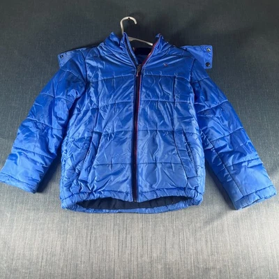 Tommy Hilfiger Kids Jacket Size 8 Blue Puffer Coat Zip Hooded Fleece Lined - Image 1 of 4